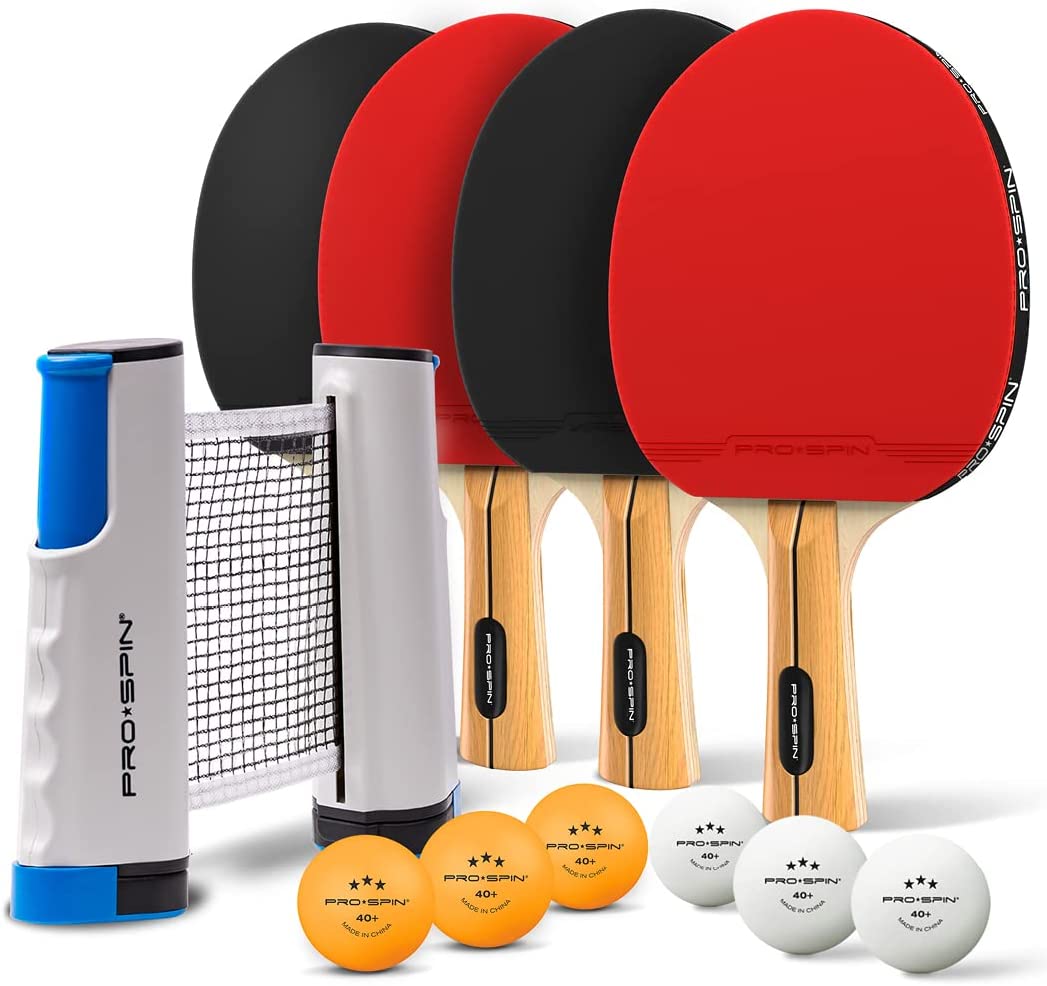 Portable Ping Pong Set with Retractable Net, 4-Player Set P876