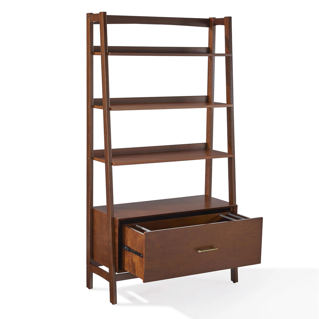 Mahogany Wood 4 Shelf Etagere Bookcase U77839