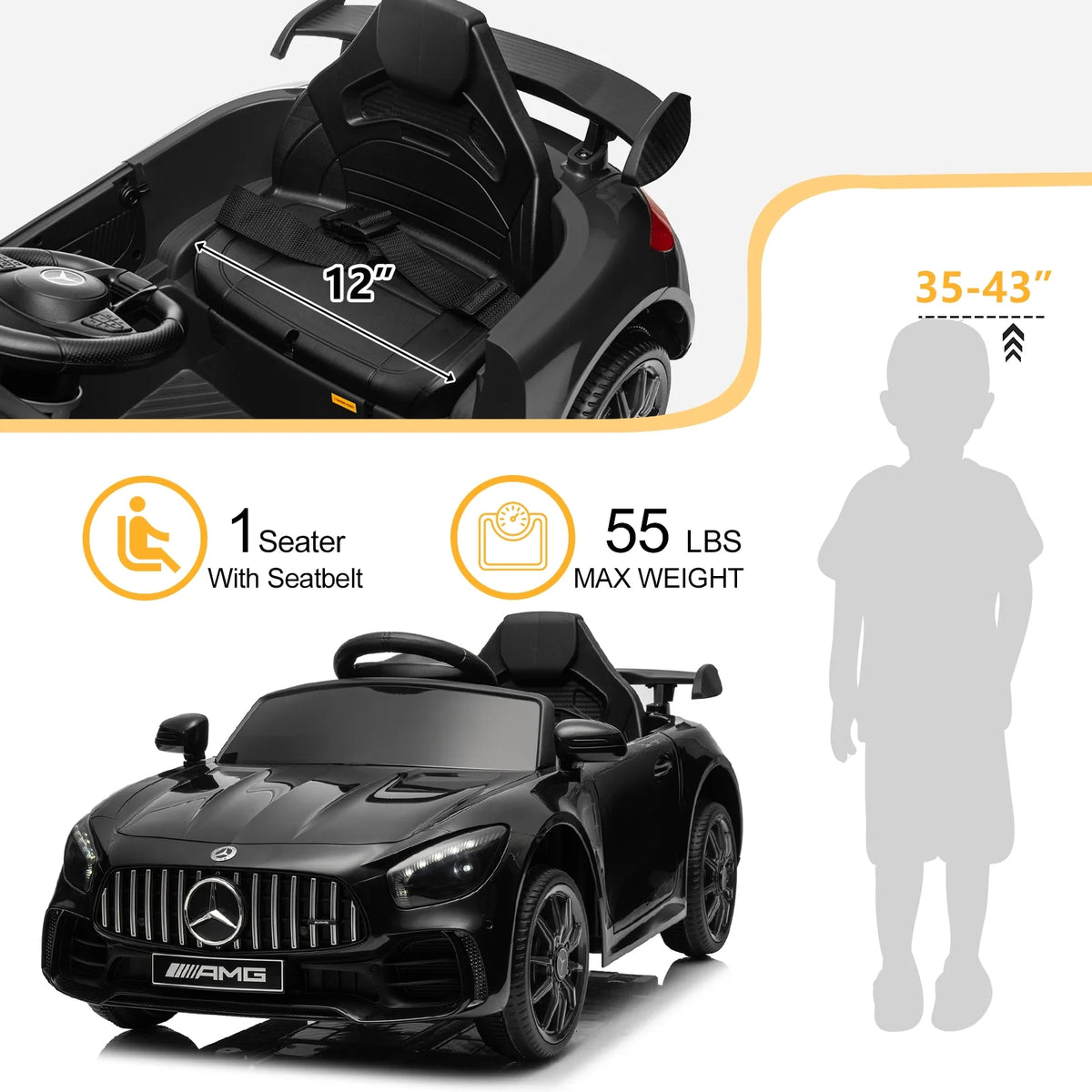 12V Electric Ride on Car with MP3 Bluetooth Red X24813