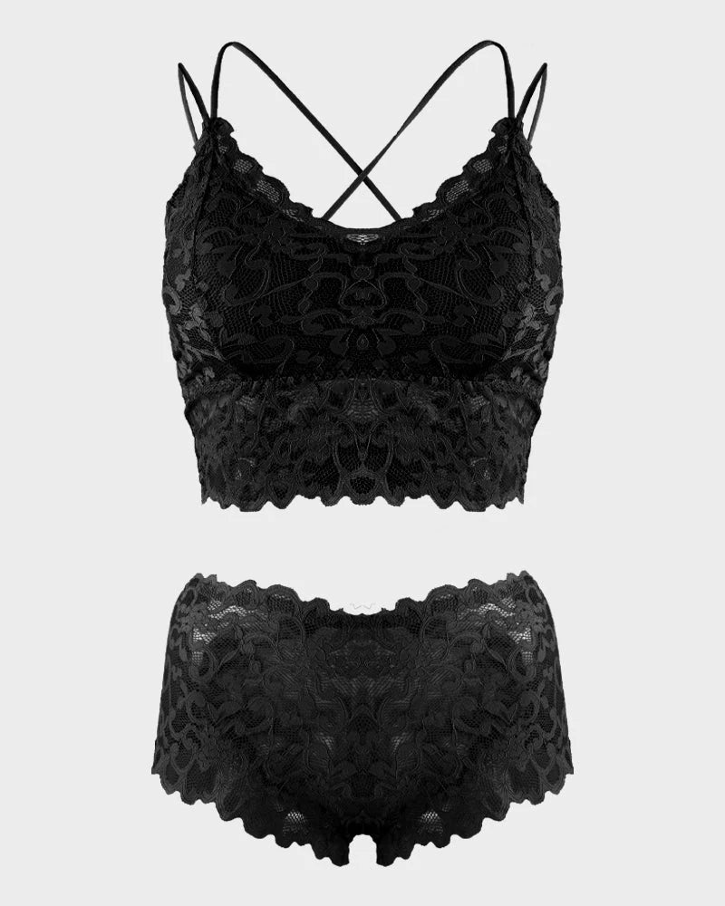 Lace Bralette & Panty Bundle W81090