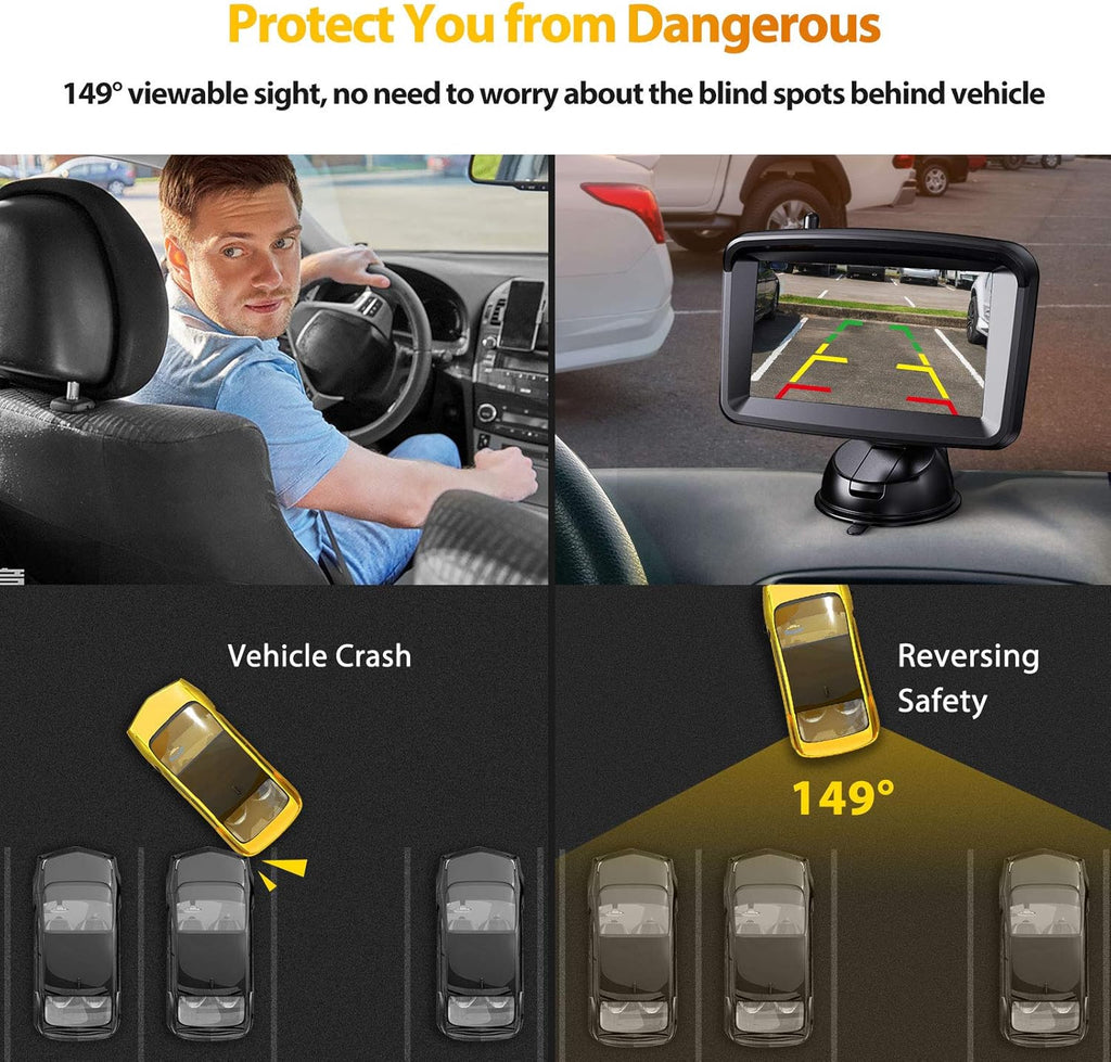 1080P Backup Camera with License Plate Rear View Kit I47045