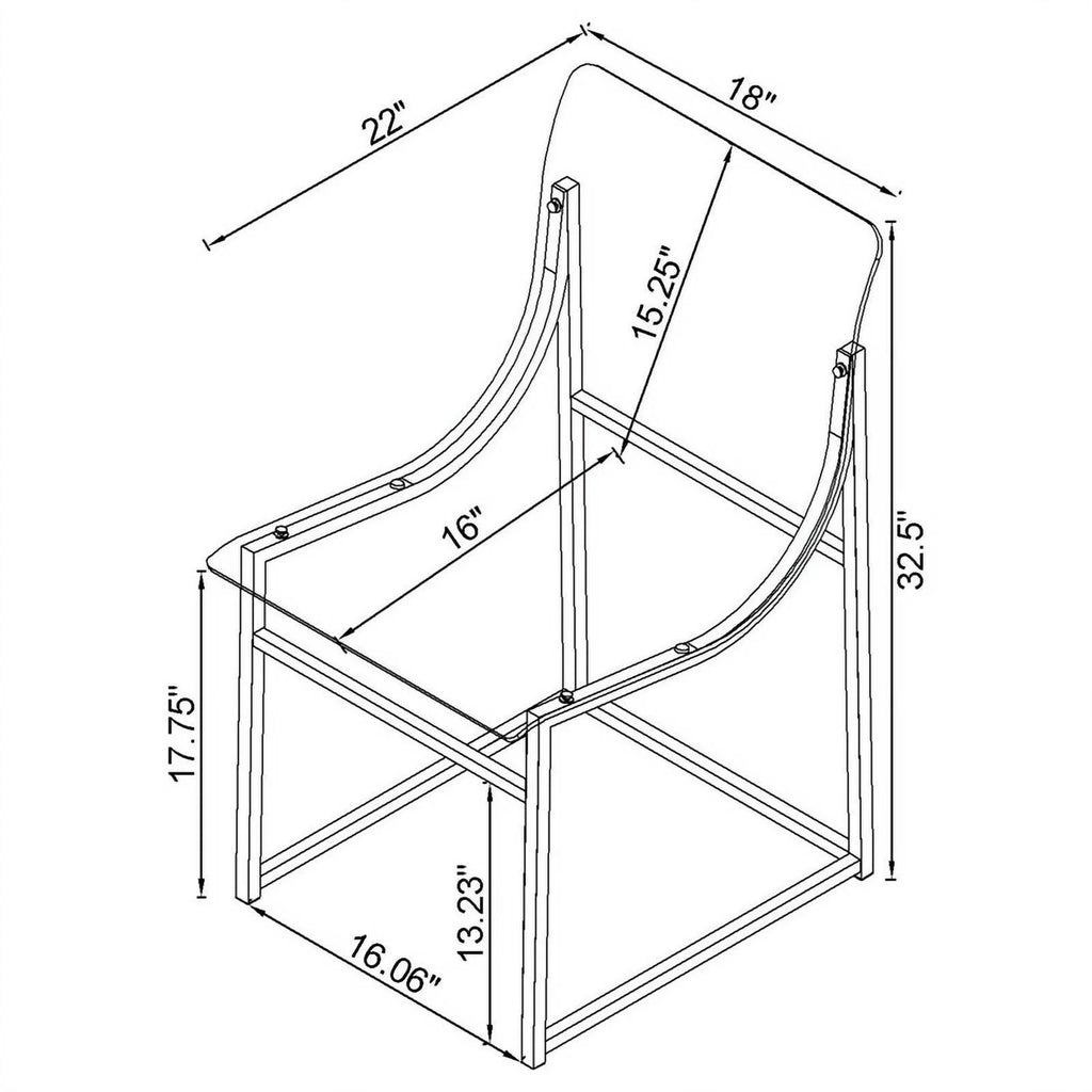 Modern Metal Acrylic Dining Side Chair L158227