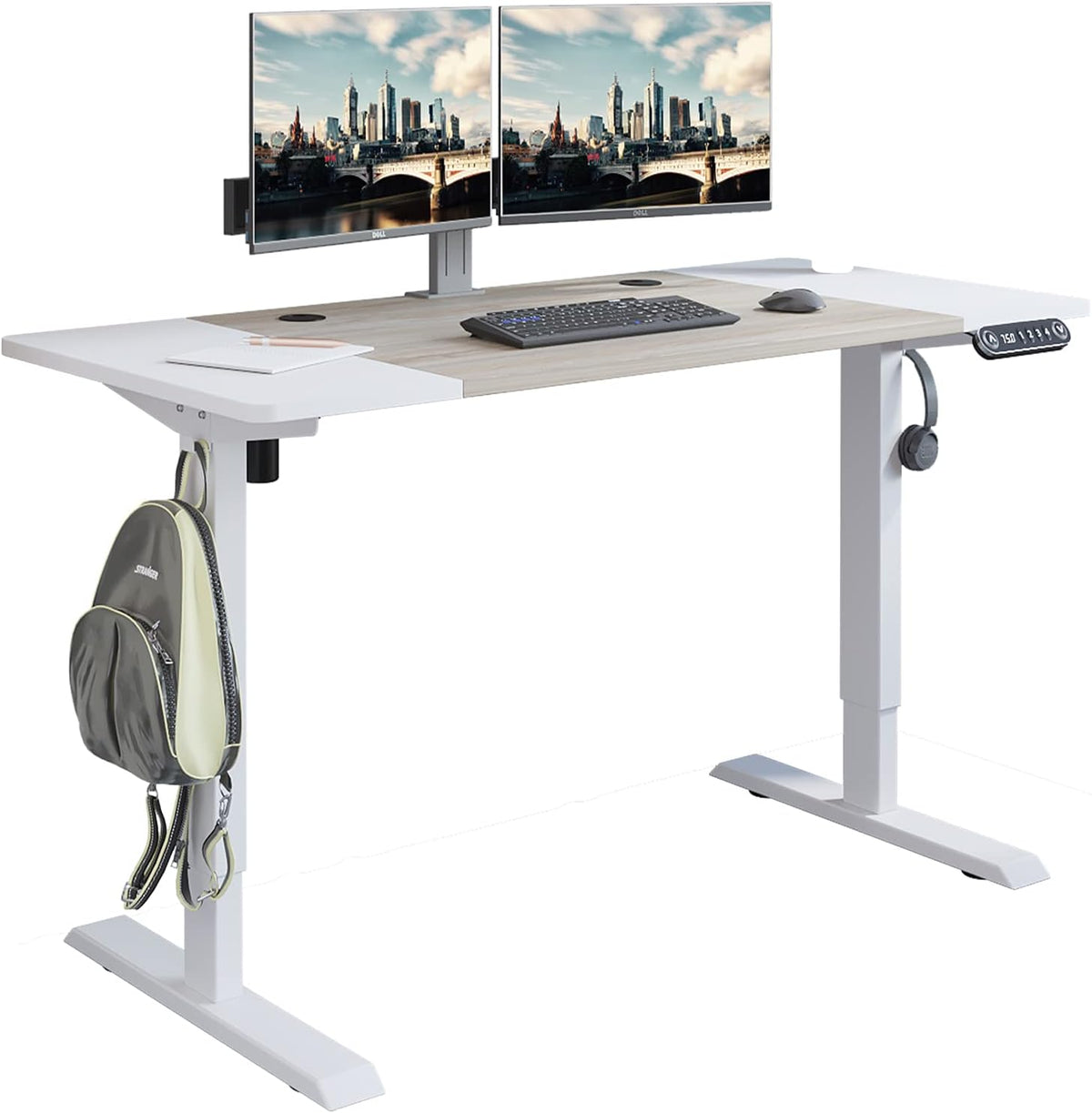 Rustic Brown Electric Standing Desk 48 x 24 Inches D144884