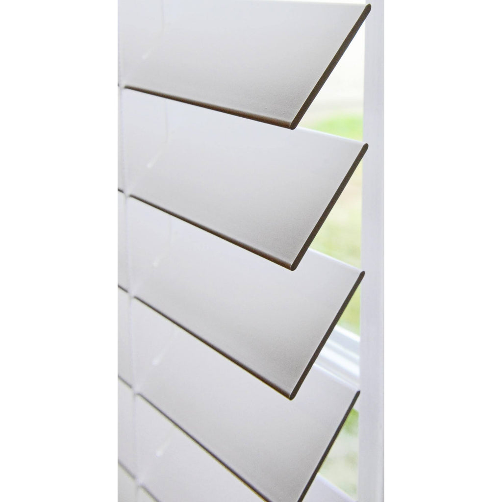 White Cordless Faux Wood Blind W170