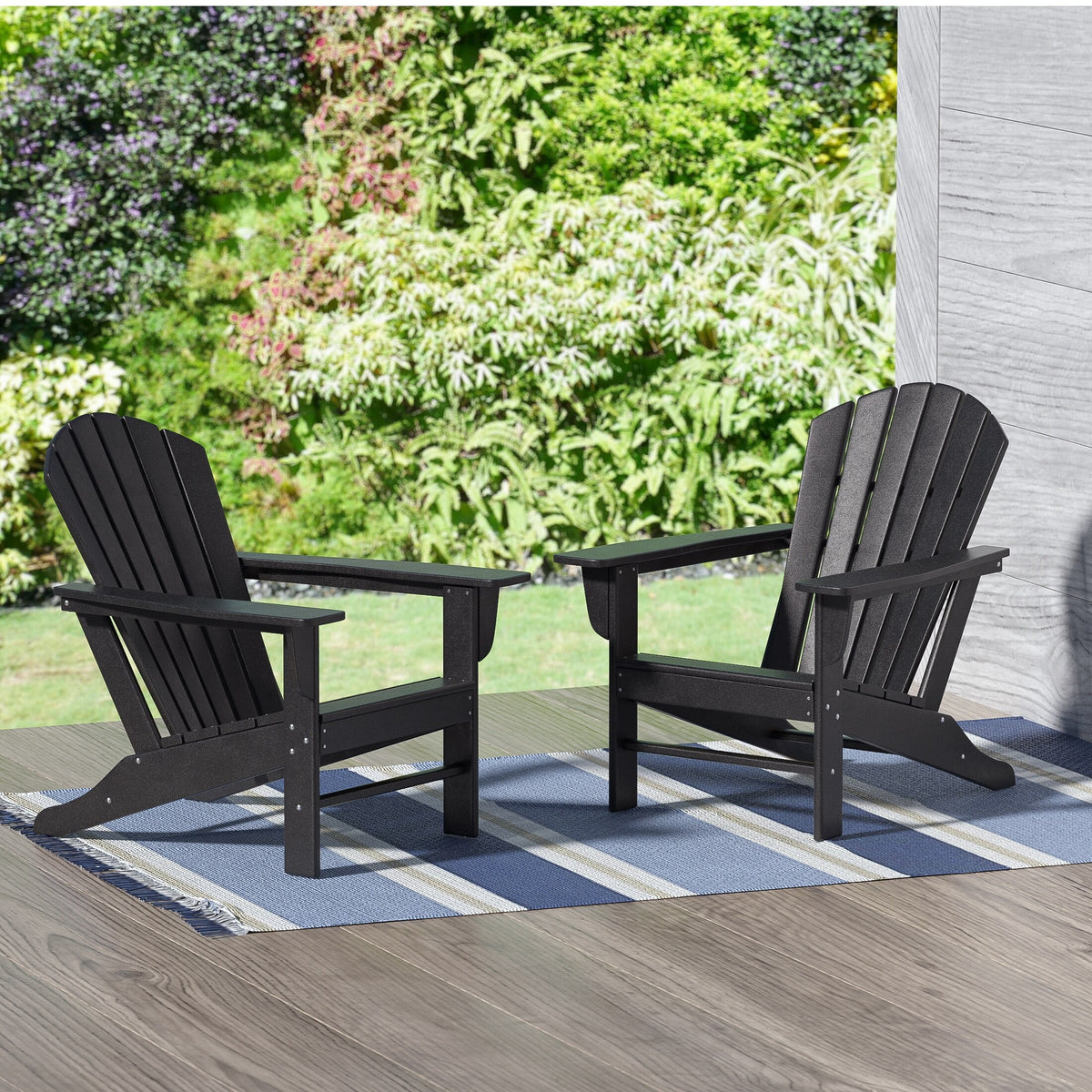 Red All Weather Poly Patio Adirondack Chair Set of 2 B202972