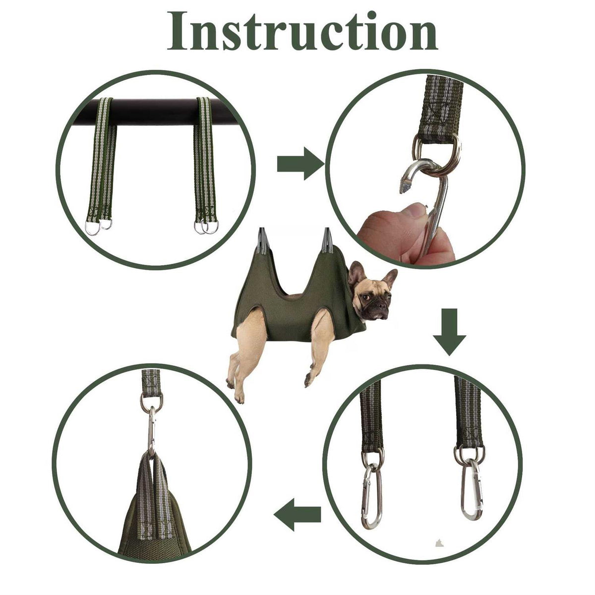 10 in 1 Pet Grooming Hammock Harness with Nail Clippers S8864