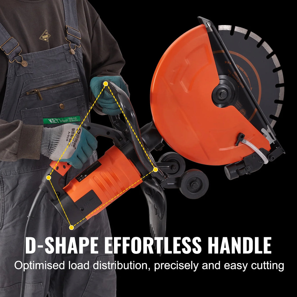 14'' Electric Concrete Saw Wet/Dry Saw Cutter with Water Pump and Blade O65960