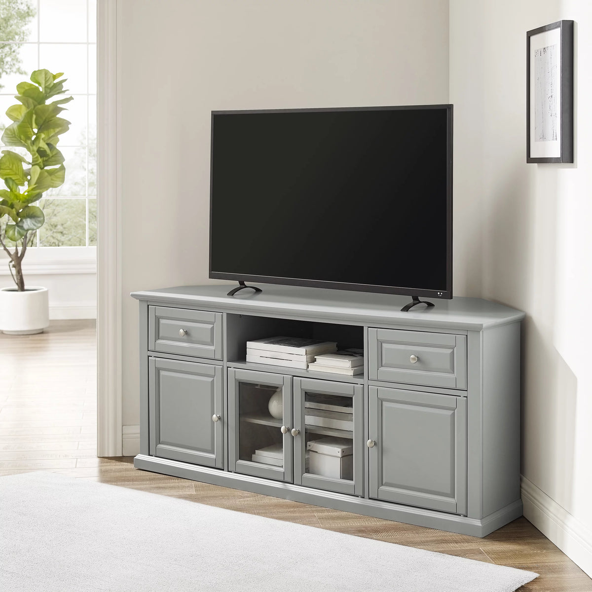 Gray Wood TV Stand R5907