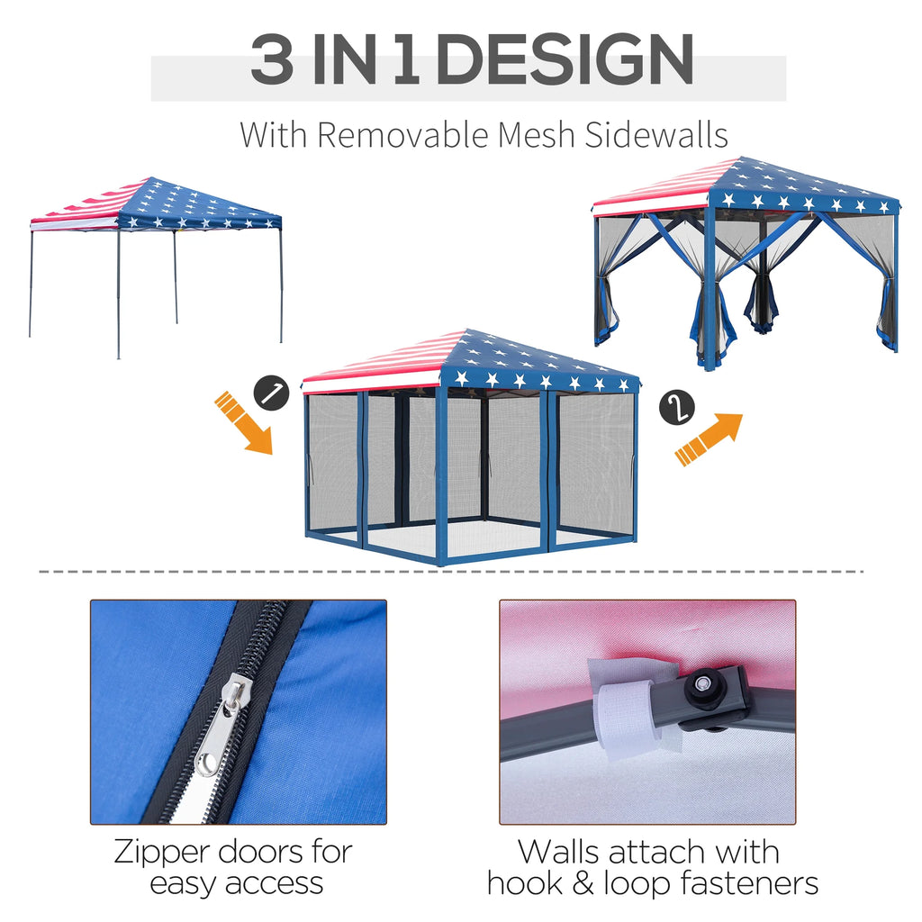 10' x 10' Pop Up Canopy Tent with Netting B970