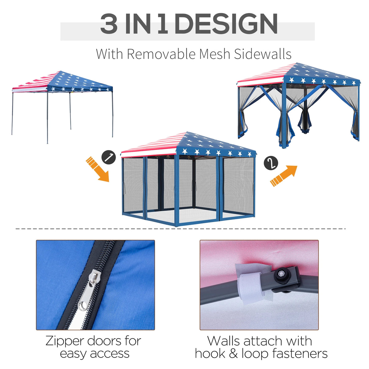 10' x 10' Pop Up Canopy Tent with Netting B970