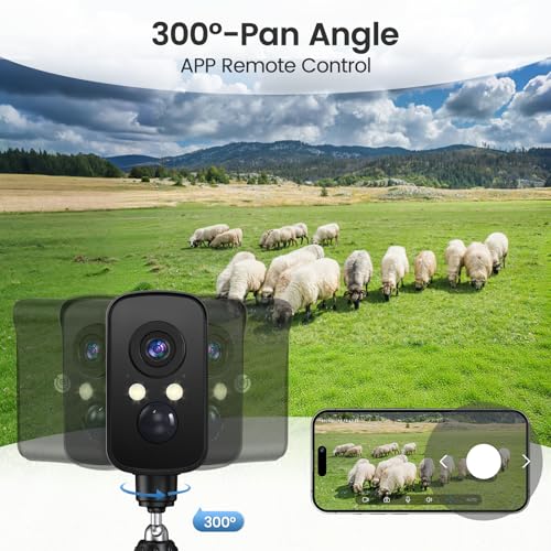 Wireless Outdoor Security Camera, 2K, Night Vision, IP65 Y87757