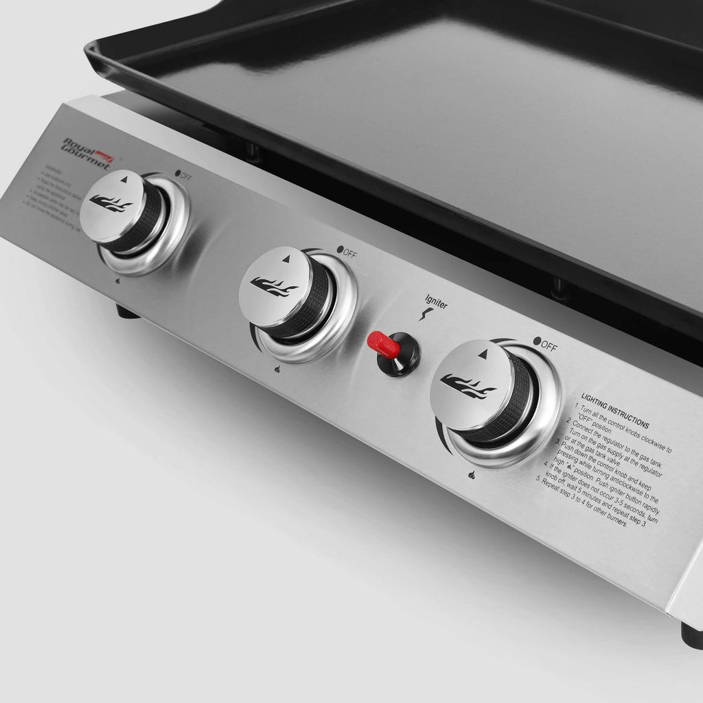 Portable 3-Burner Propane Gas Grill Griddle D284795