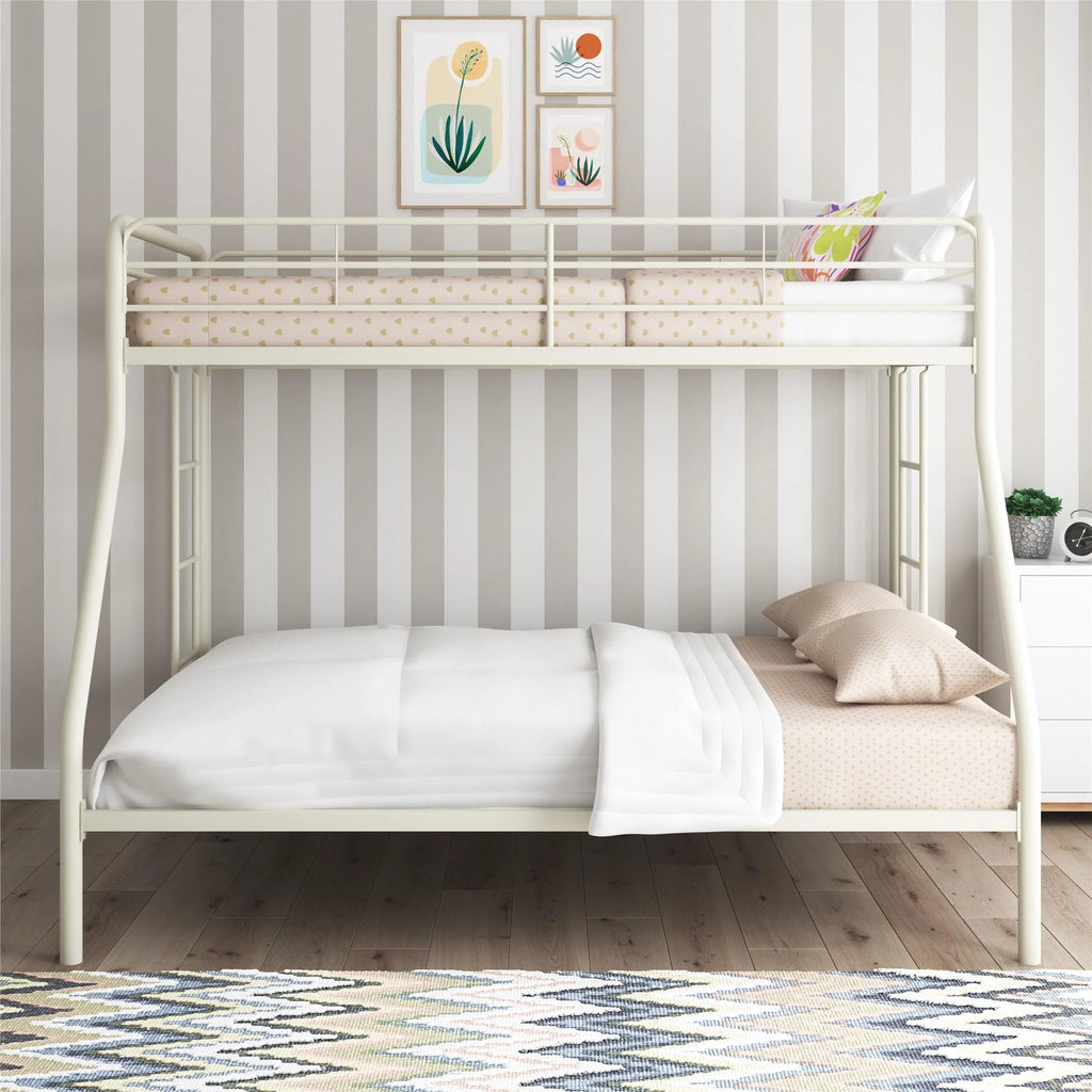 Black Twin over Full Metal Bunk Bed with Ladders R9646