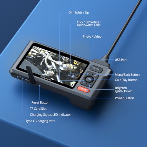 50FT 1080P Dual Lens Sewer Inspection Camera with Lights W85590