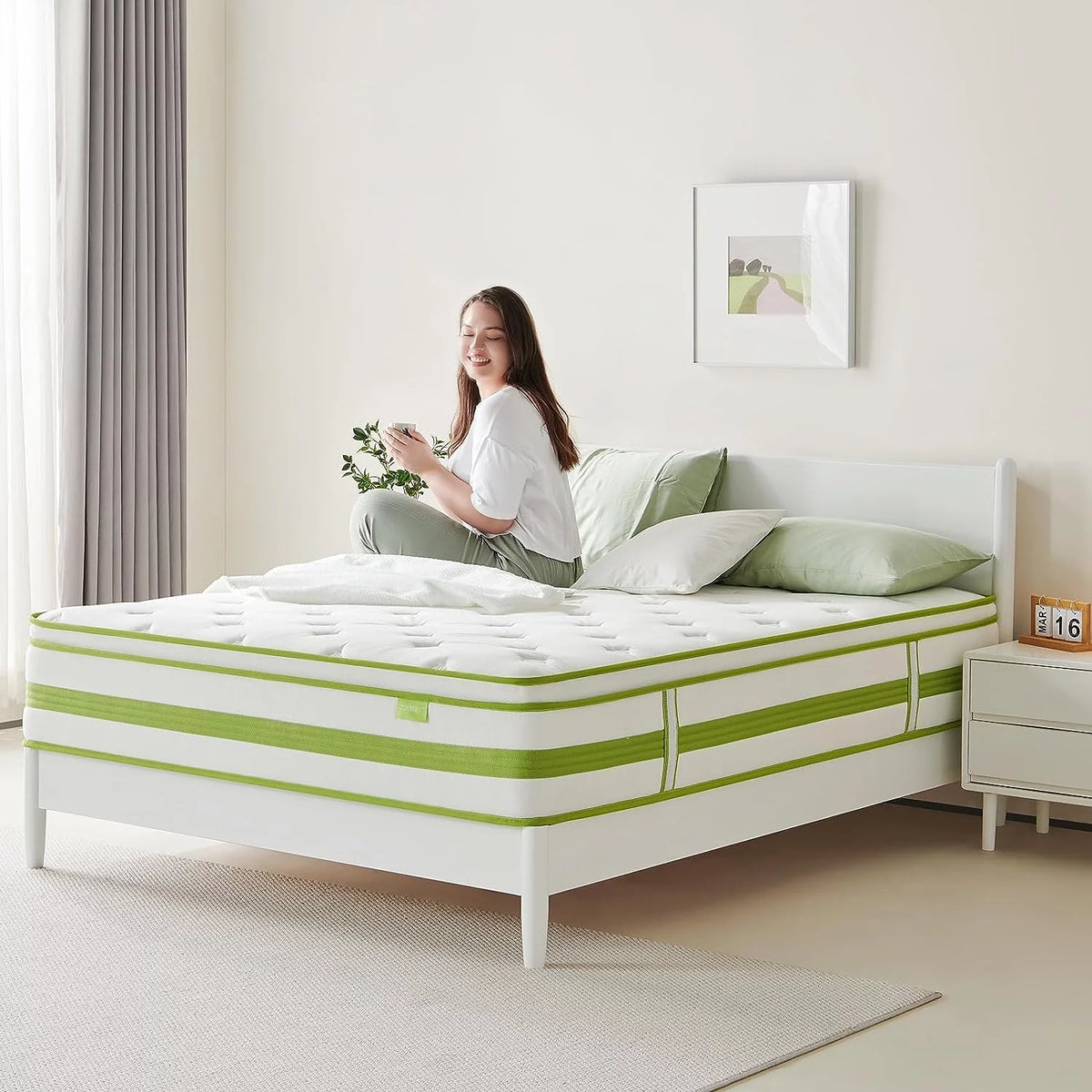 Queen 12 Inch Hybrid Memory Foam Mattress M555