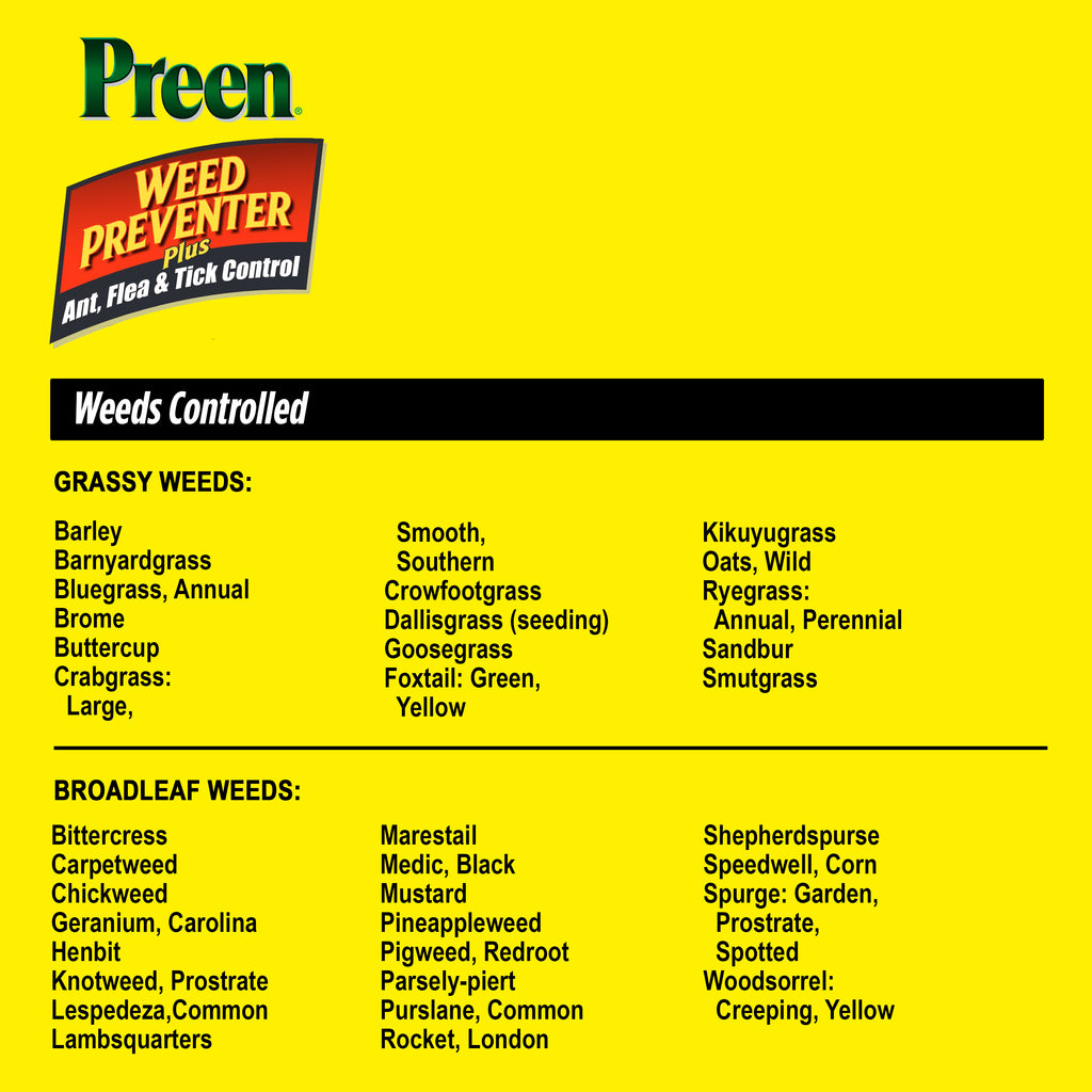 Preen Weed Preventer Plus Ant, Flea & Tick Control - 4.25 lb. Bottle - Covers 1,000 Sq. ft. T7780