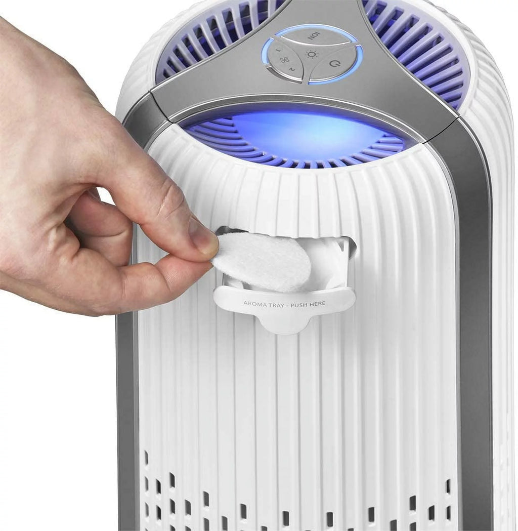 4-in-1 Tower Air Purifier with 360-Degree HEPA Filtration, White H16114