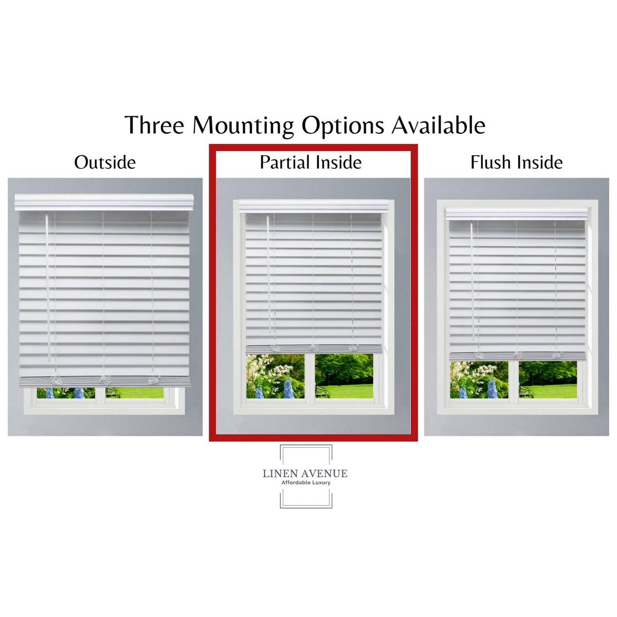 White Cordless Faux Wood Blind W170