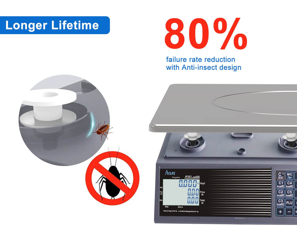 Price Computing Scale 30lb 0.01lb LCD Dual Screen Displays O6234