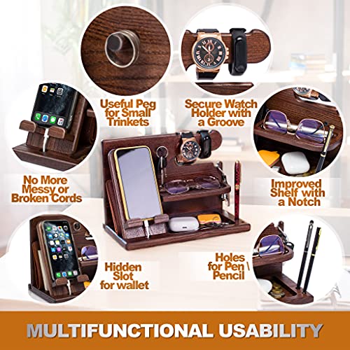 Wood Phone Docking Station Organizer D194