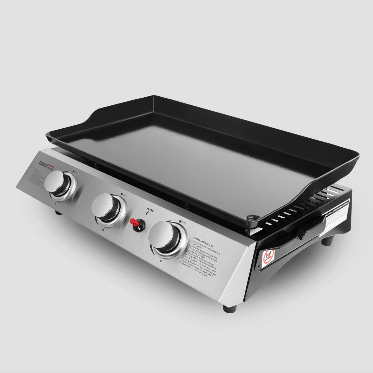 Portable 3-Burner Propane Gas Grill Griddle D284795