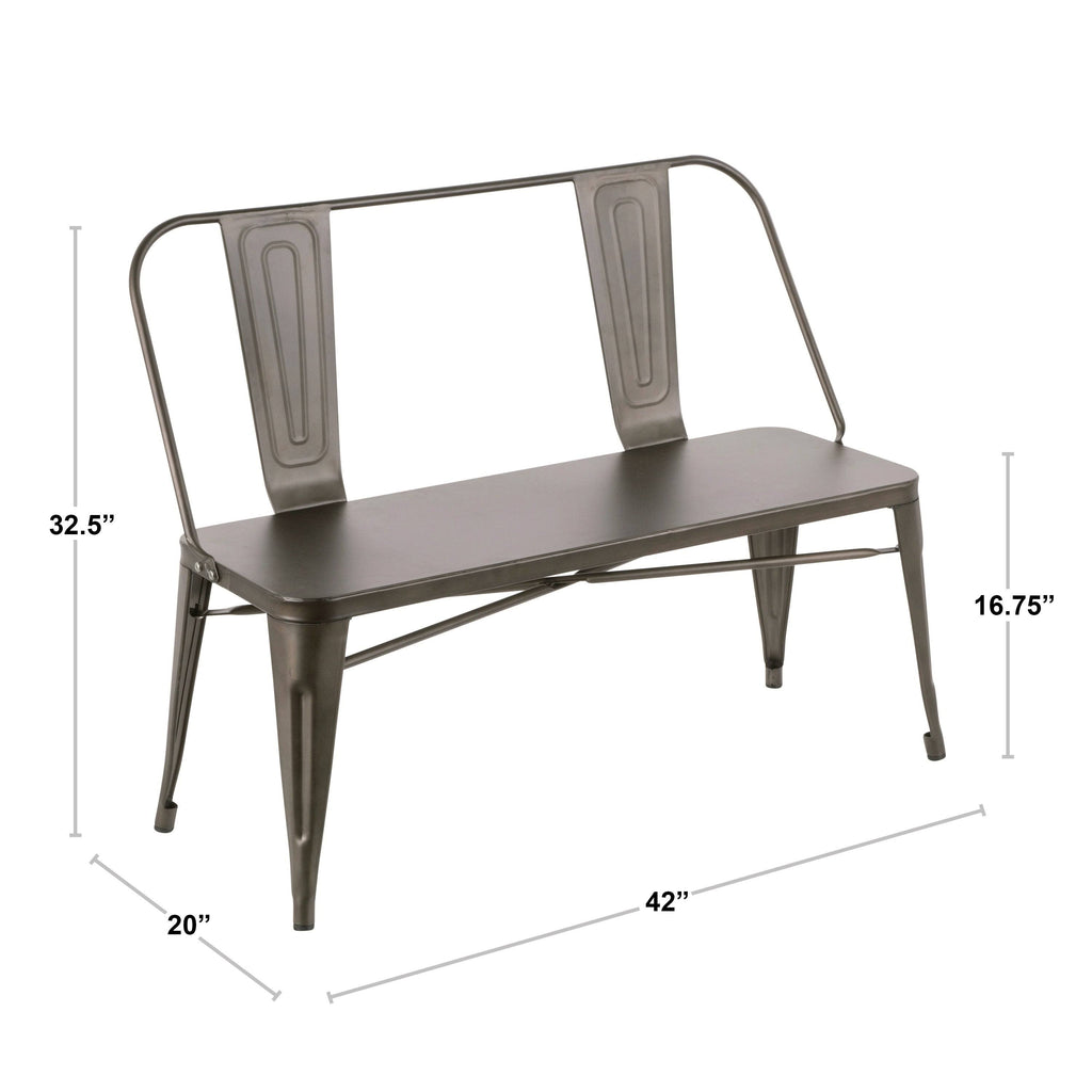 Antique Industrial Metal Bench C692133