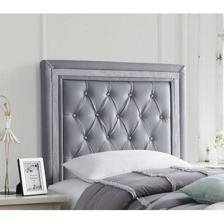 Alloy Headboard with Silver Crystal Border with Legs M467937
