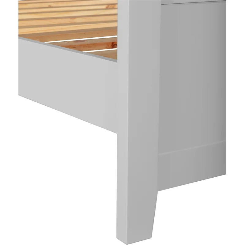Grey King Size Wood Platform Bed Frame X9220