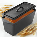 Black Cast Iron Bread Loaf Tin with Lid Y94664