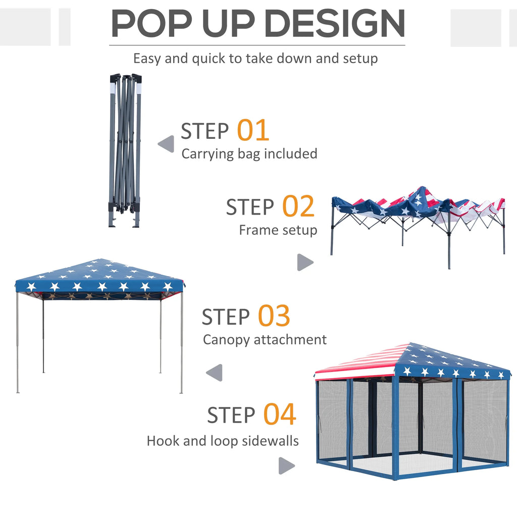 10' x 10' Pop Up Canopy Tent with Netting B970