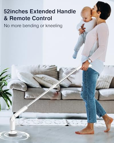 Electric Spin Scrubber with 8 Brush Heads and Long Handle R45094