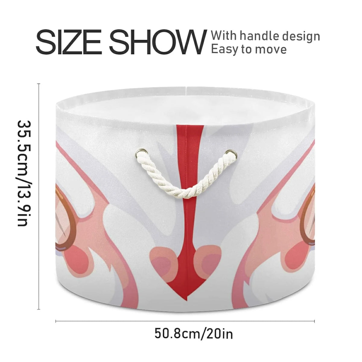 Large Collapsible Storage Basket with Handle N111