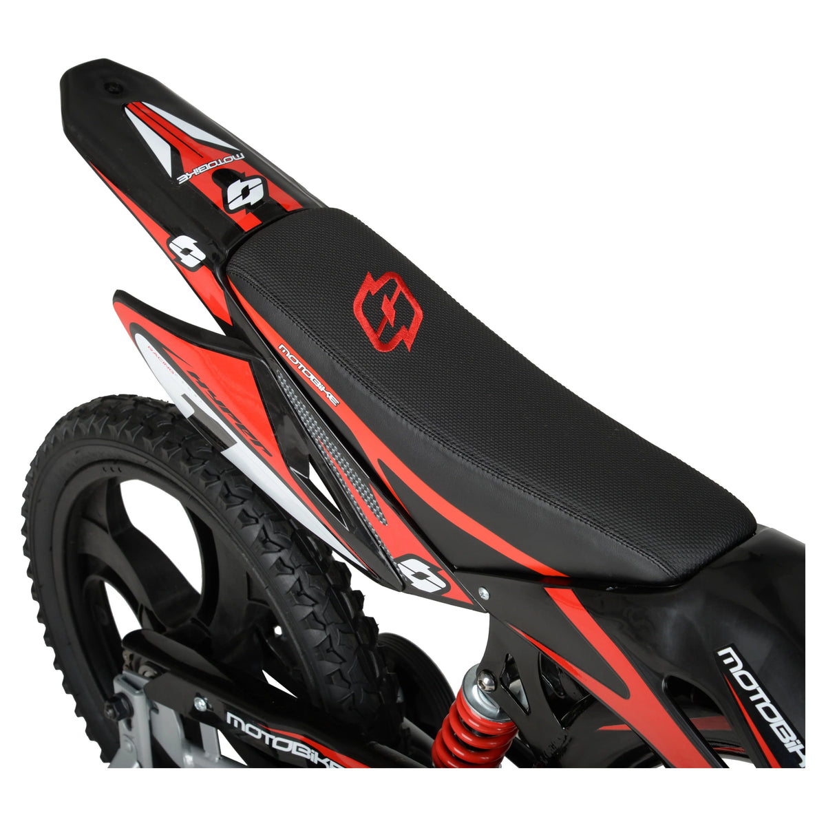 16 Kids Moto Bike with Training Wheels, Black/Red U96022
