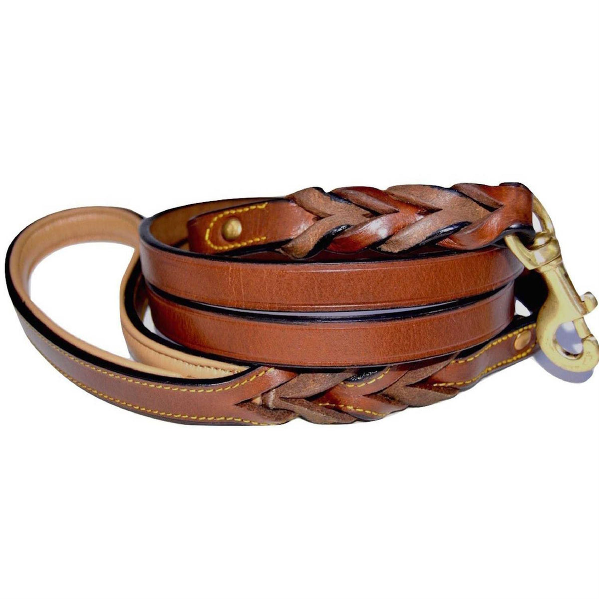 Leather Braided Dog Leash O123
