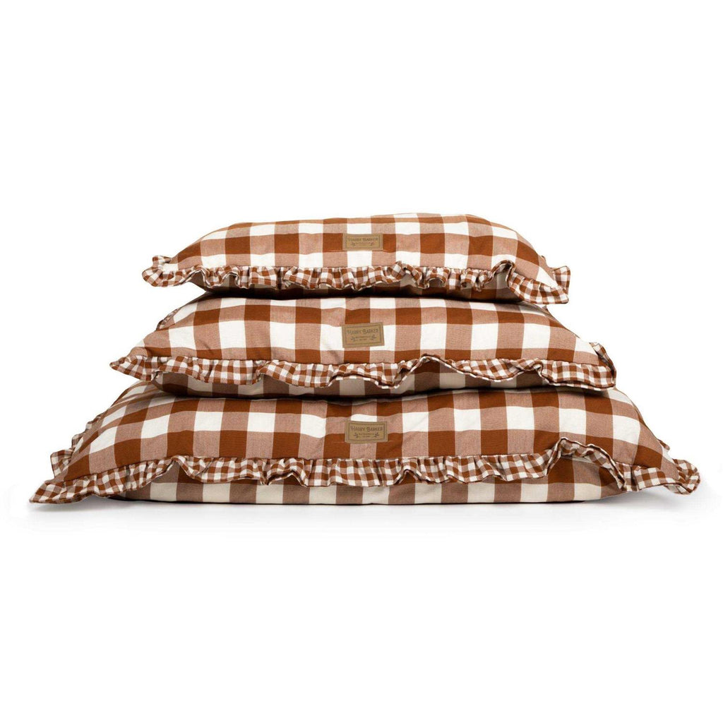 Brown Gingham Print Envelope Dog Bed B122642