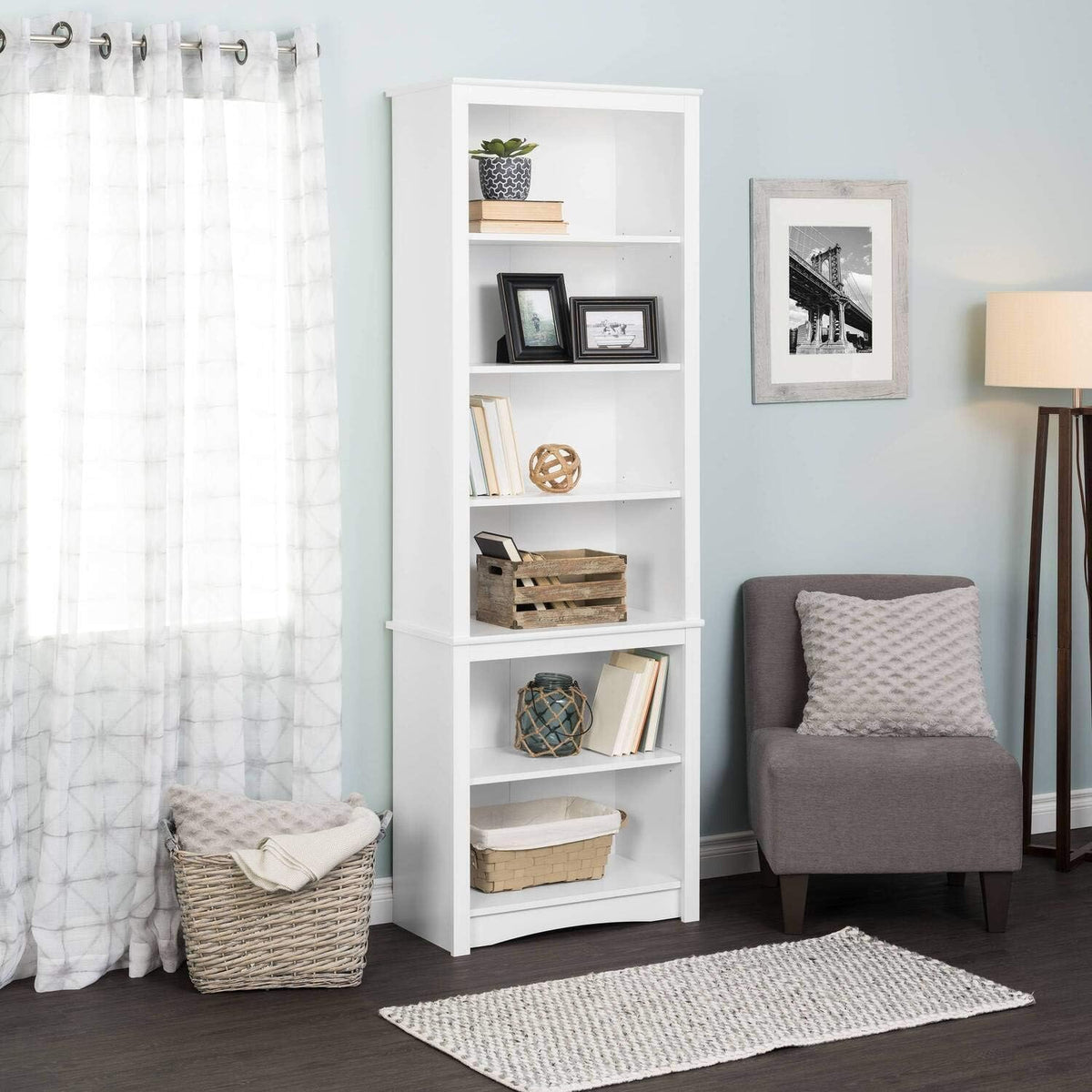 White Tall Bookcase D1315