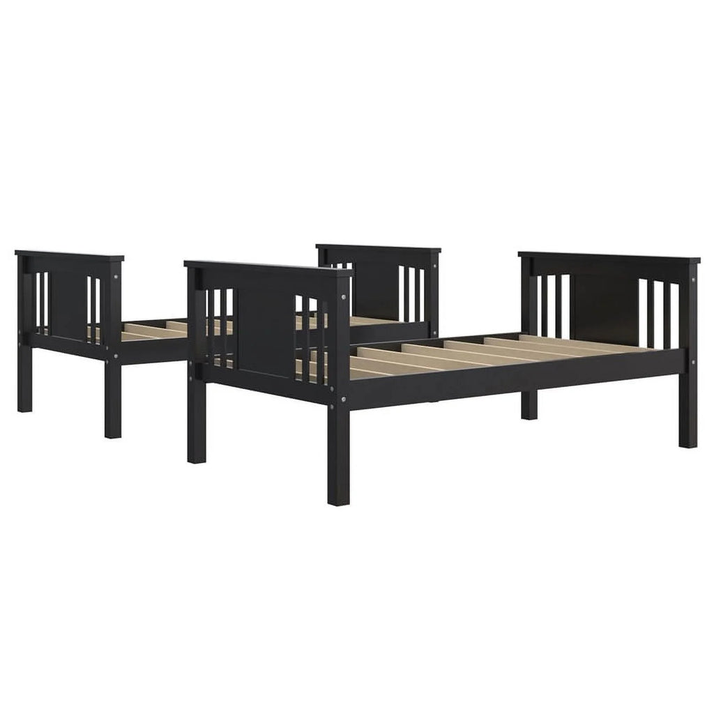 Black Twin Over Twin Wood Bunk Bed Z909