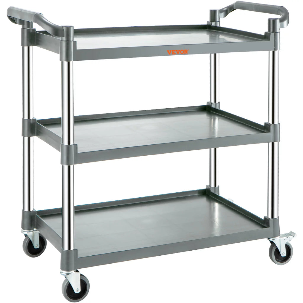 3-Tier Utility Service Cart with Wheels 220lbs Capacity X575696