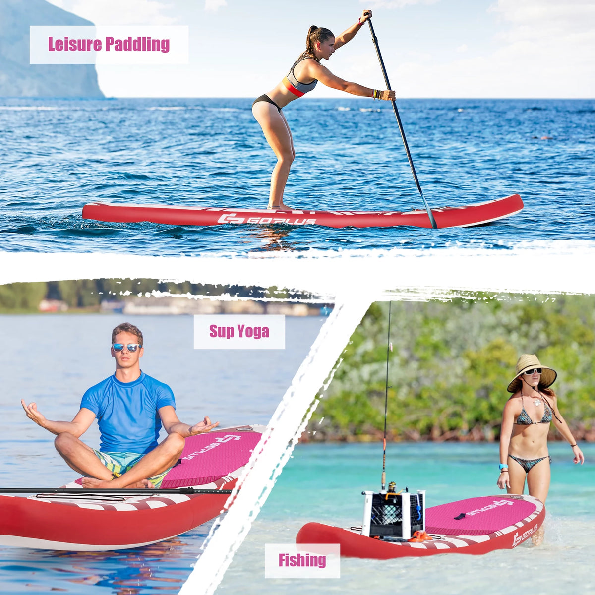 10.5' Inflatable Stand Up Paddle Board with Carry Bag T88106