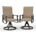 Khaki Swivel Outdoor Chairs Set of 2 Textilene P554423