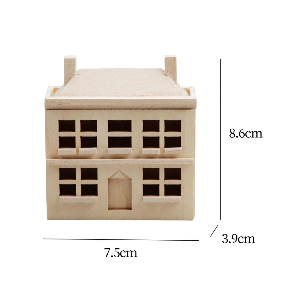 1/12 Dollhouse Villa House Handcraft Unpainted Miniature E104976