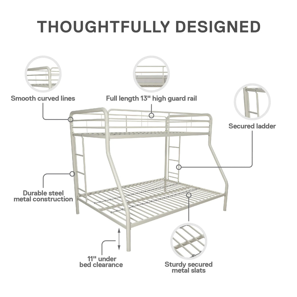 Black Twin over Full Metal Bunk Bed with Ladders R9646