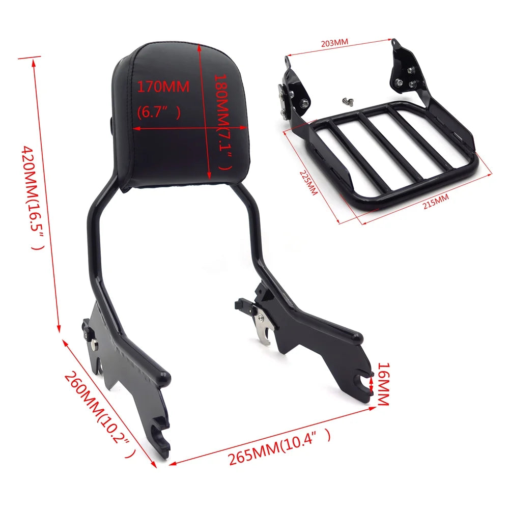 Black Sport Luggage Rack Sissy Bar Upright O623300