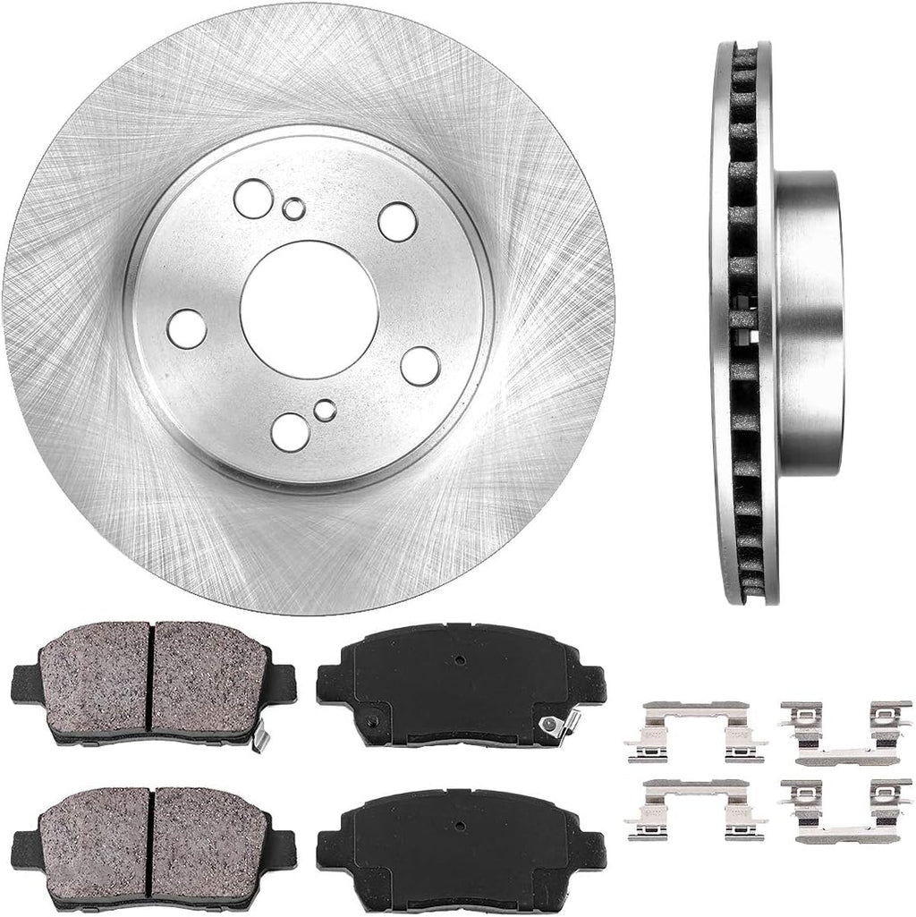 Premium 5 Lug Brake Disc Rotors with Ceramic Brake Pads and Clips P72510