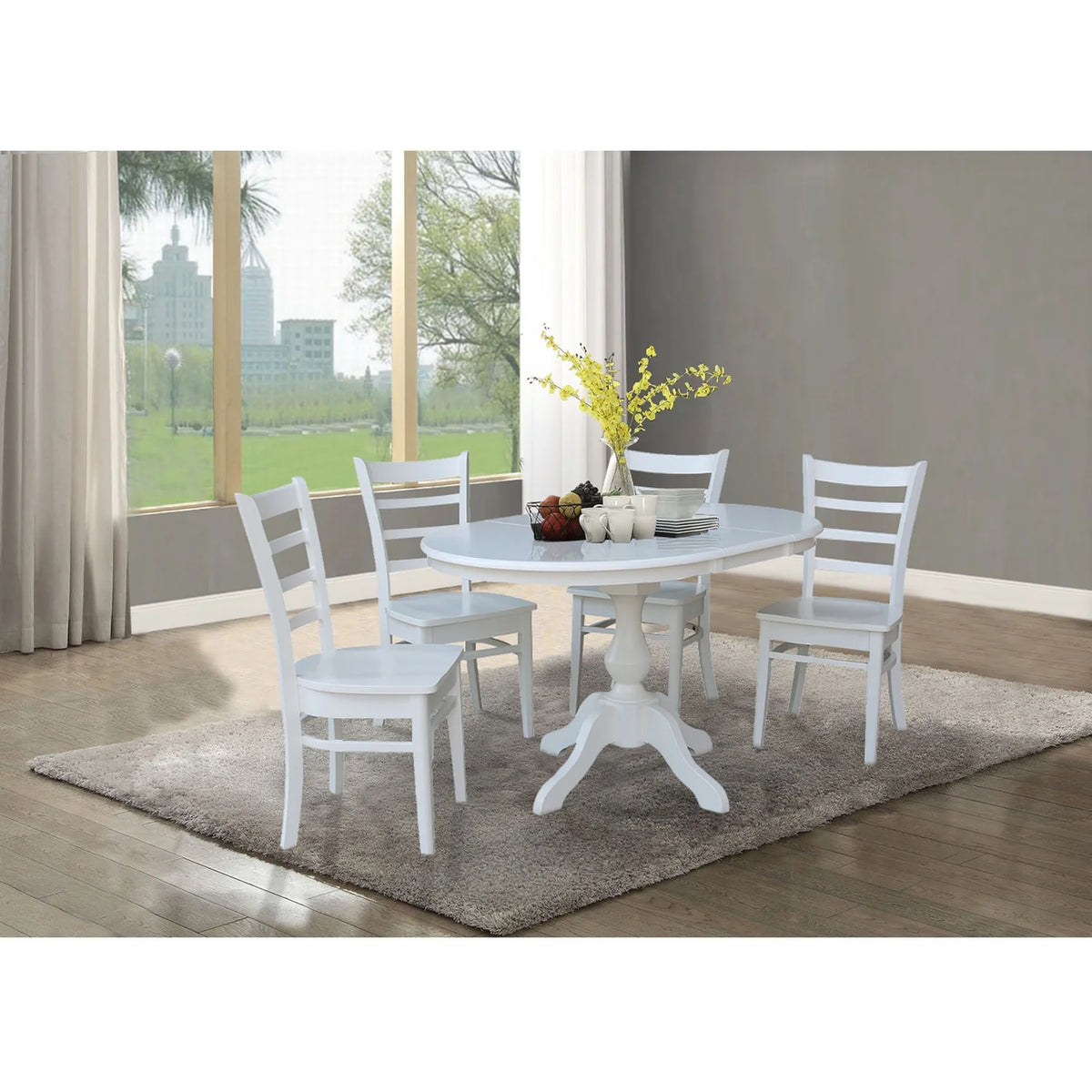 36" Round Dining Table with 4 Chairs - 5 Piece Set B6415