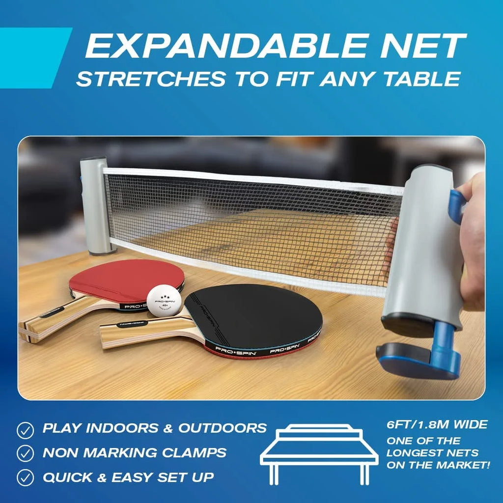 Portable Ping Pong Set with Retractable Net, 4-Player Set P876