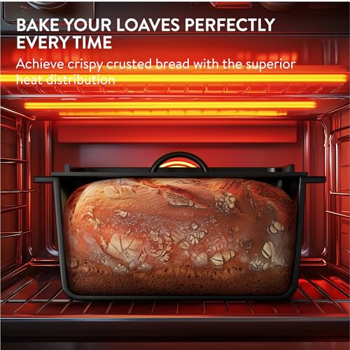 Black Cast Iron Bread Loaf Tin with Lid Y94664