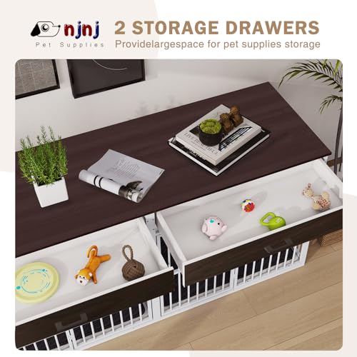 Brown Wooden Dog Crate Furniture H166