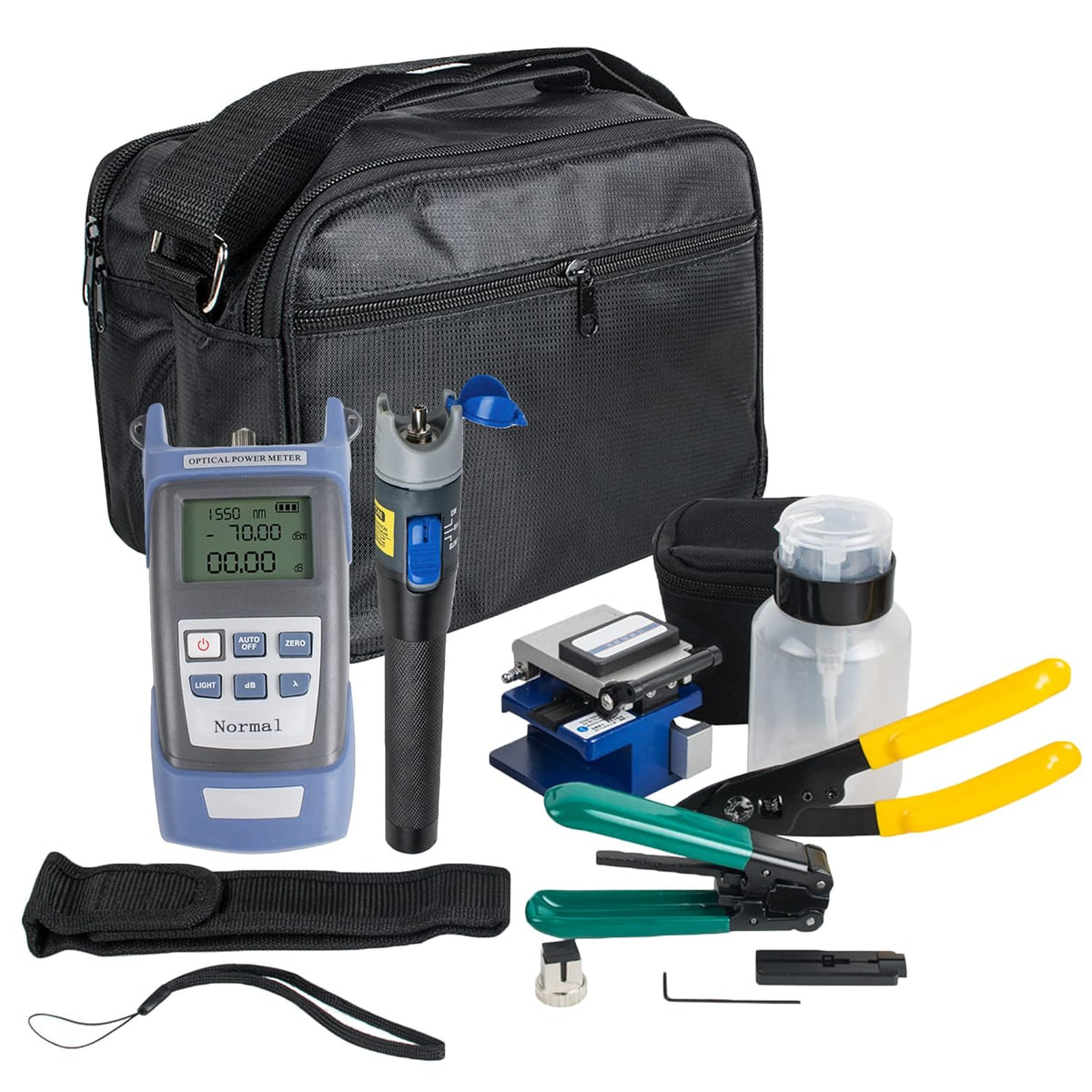 Fiber Optic FTTH Tool Kit with Fiber Cleaver & Optical Power Meter & Visual Fault Locator S5861