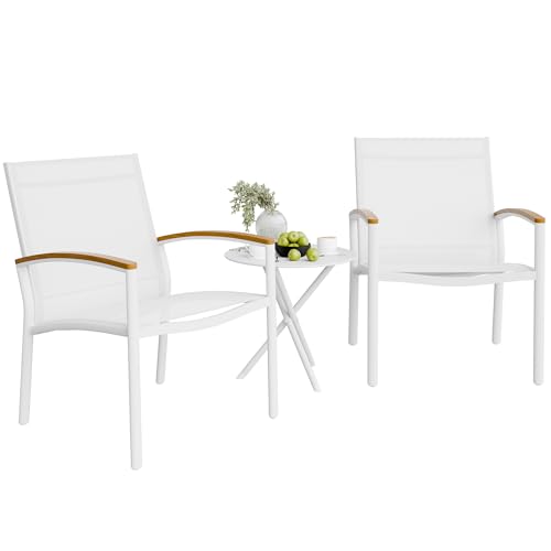 3 Pieces Textilene Fabric Patio Bistro Set with Table T123